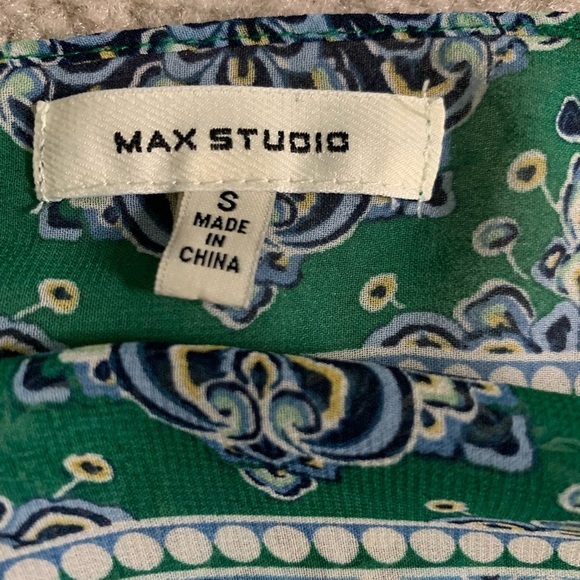 Max Studio Boho Batwing Floral Top Women Small Green - Picture 8 of 8